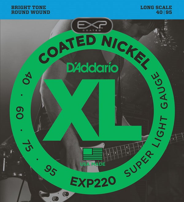 D'Addario EXP220 Nickel Wound Bass Guitar Strings - Super Light 40-95